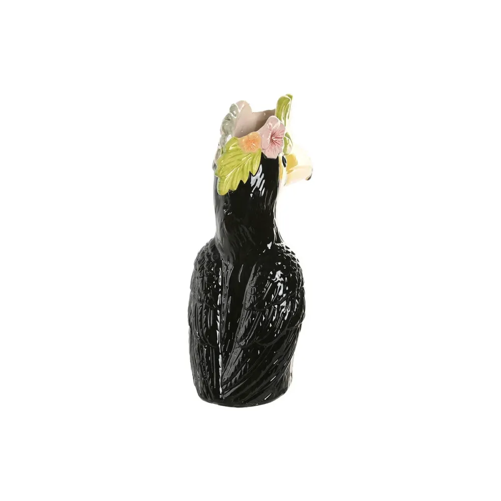 Maljakko Home ESPRIT Keltainen Musta Keraminen Trooppinen 19 X 10 X 25 CM