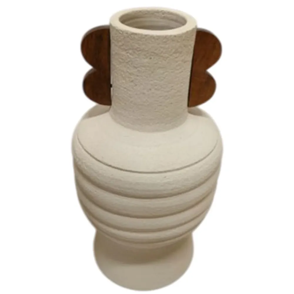 Maljakko Home ESPRIT Ruskea Beige Terrakotta Mangopuu 28 x 28 x 33 cm