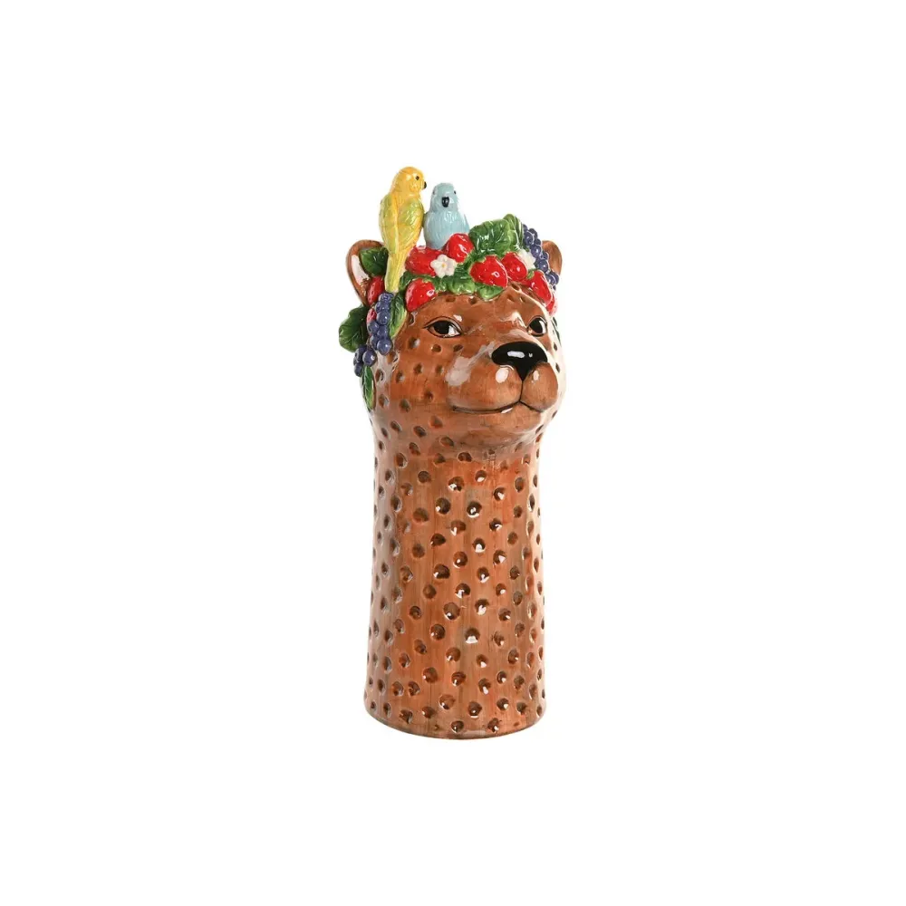 Maljakko Home ESPRIT Ruskea Keraminen Trooppinen 16 x 16 x 38 cm