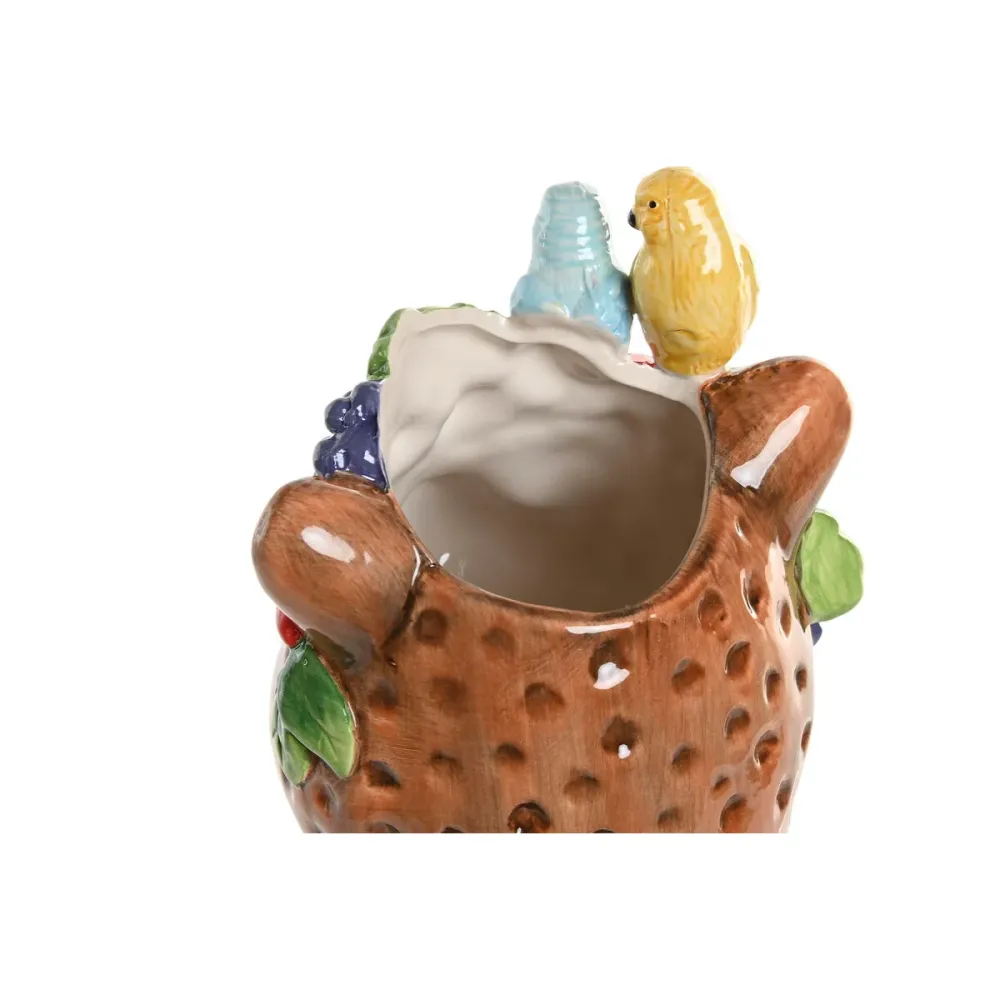 Maljakko Home ESPRIT Ruskea Keraminen Trooppinen 16 x 16 x 38 cm