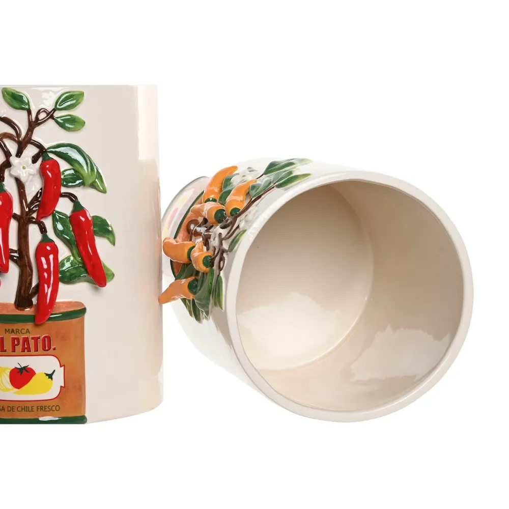 Maljakko Home ESPRIT Valkoinen Punainen Vihreä Keraminen Kaupunki Paprika 22 x 22 x 28 cm (2 osaa)