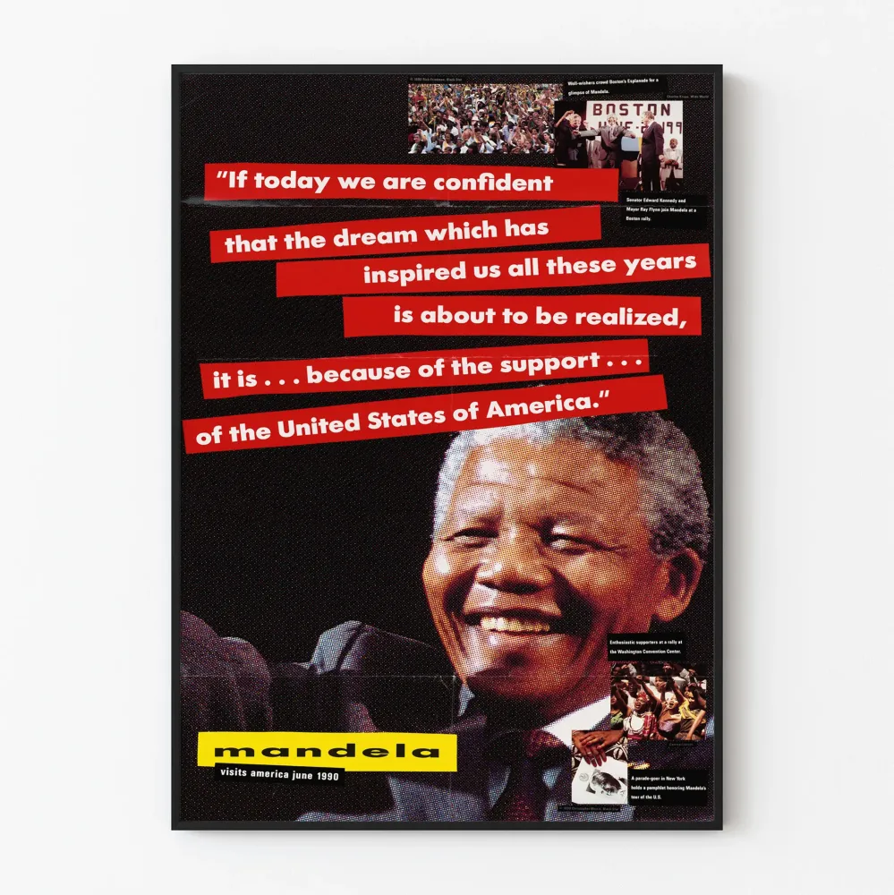 Mandela-vierailu Amerikassa - Juliste historiallinen sisustukseen 1990