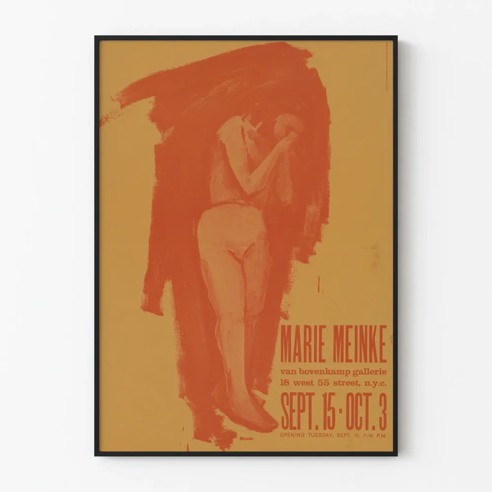 Marie Meinke -näyttelyn juliste Van Bovenkamp-galleriassa New Yorkissa 15. syyskuuta – 3. lokakuuta