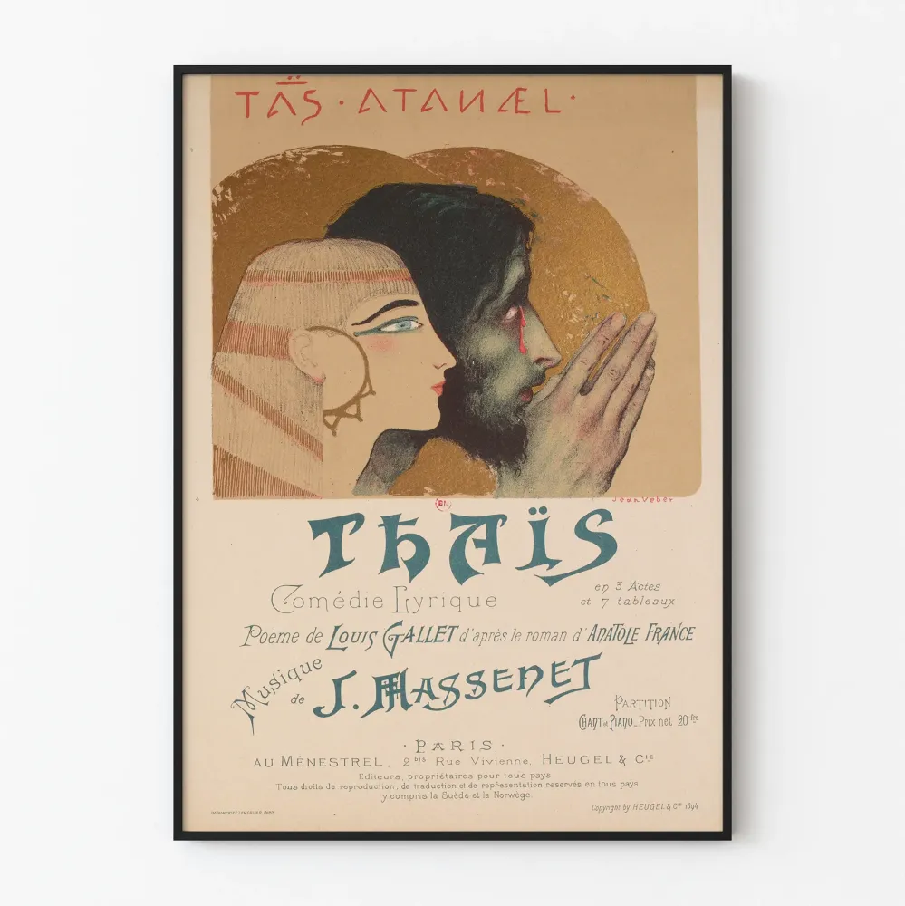 J. Massenet'n Thaïs-oopperan vintage juliste