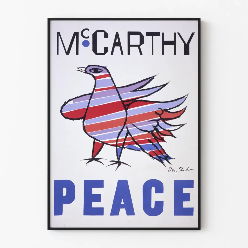 McCarthy Peace juliste raidoitetulla kyyhkyllä seinälle
