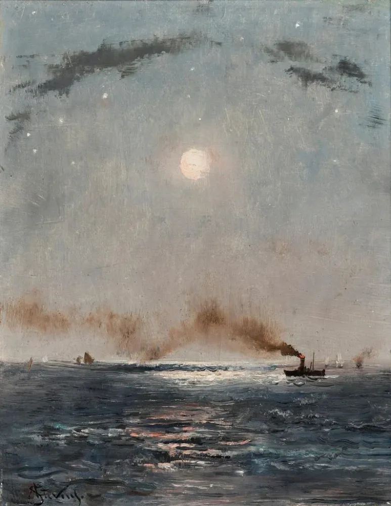 Merimaalauksen yöllinen - Alfred Stevens | Taidetuloste