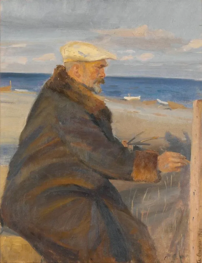 Michael Ancher maalaus rannalla - Anna Ancher | Taidetuloste