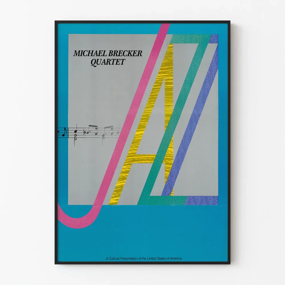 Michael Brecker Quartet -juliste abstrakti värikäs design