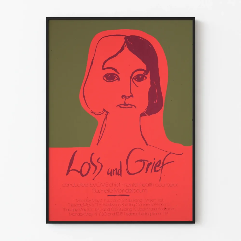 Minimalistinen koristejuliste Kasvot ja typografia Suru ja menetys