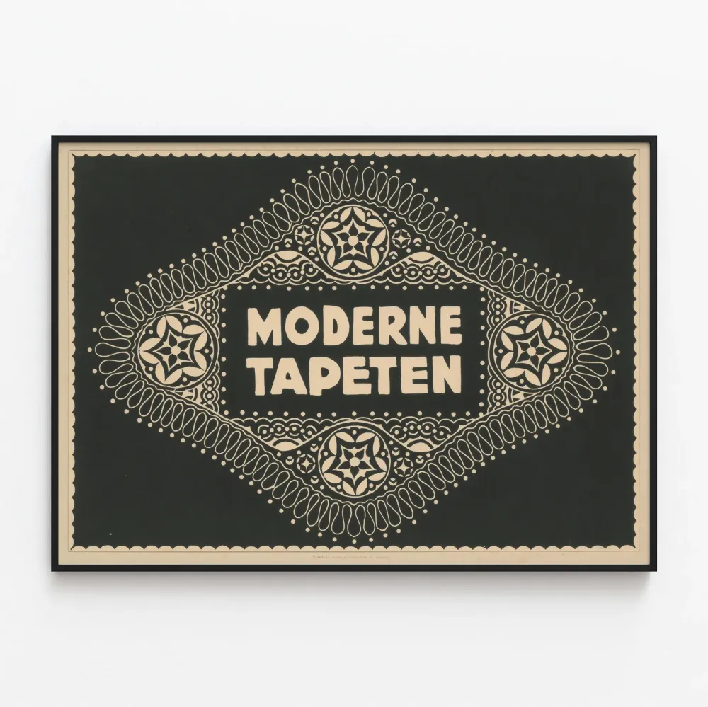 Moderni mustavalkoinen ja beige geometrinen juliste sisustukseen