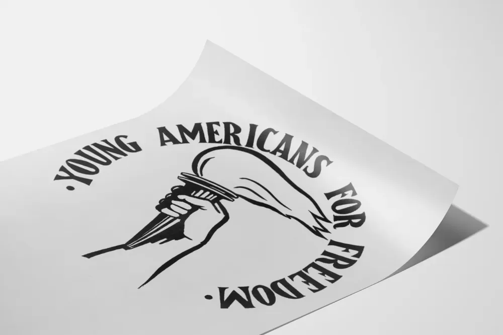 Mustavalkoinen juliste Young Americans Freedom - moderni seinäkoristelu