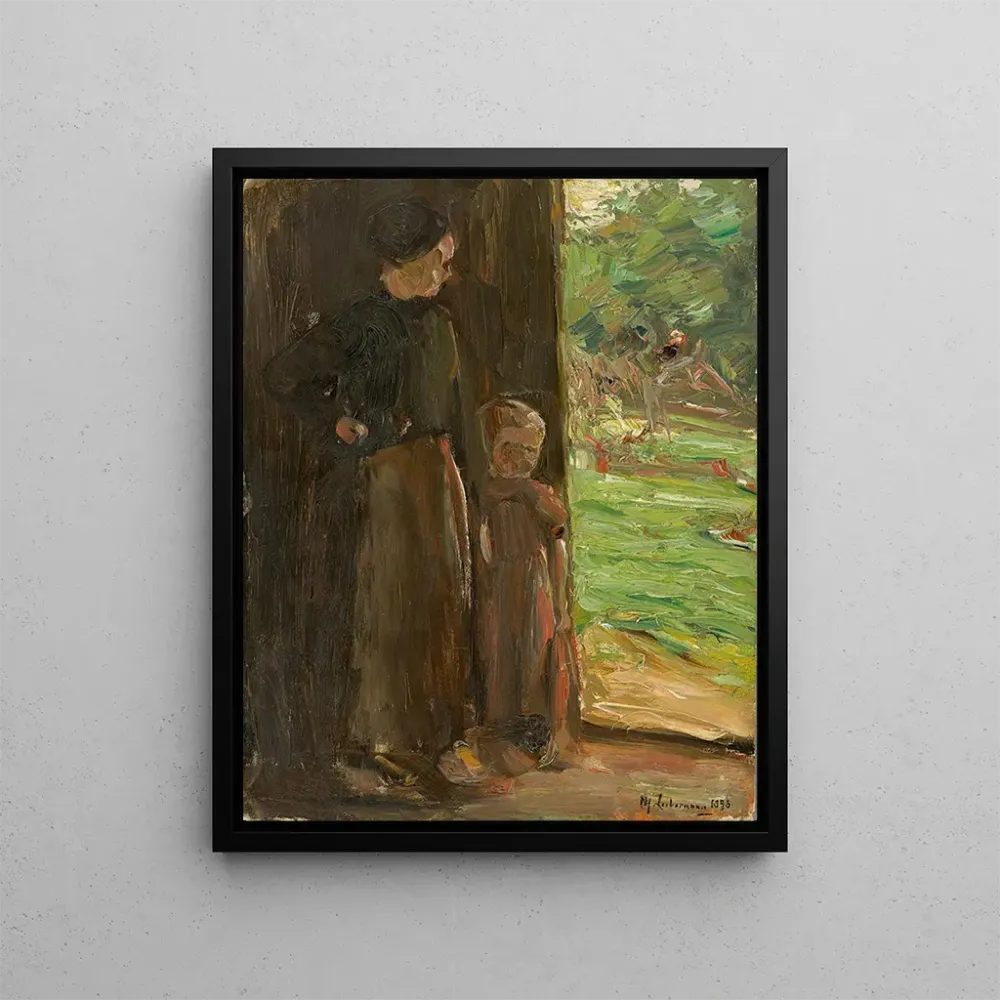 Nainen ja lapsi puun alla - Max Liebermann | Taidetuloste