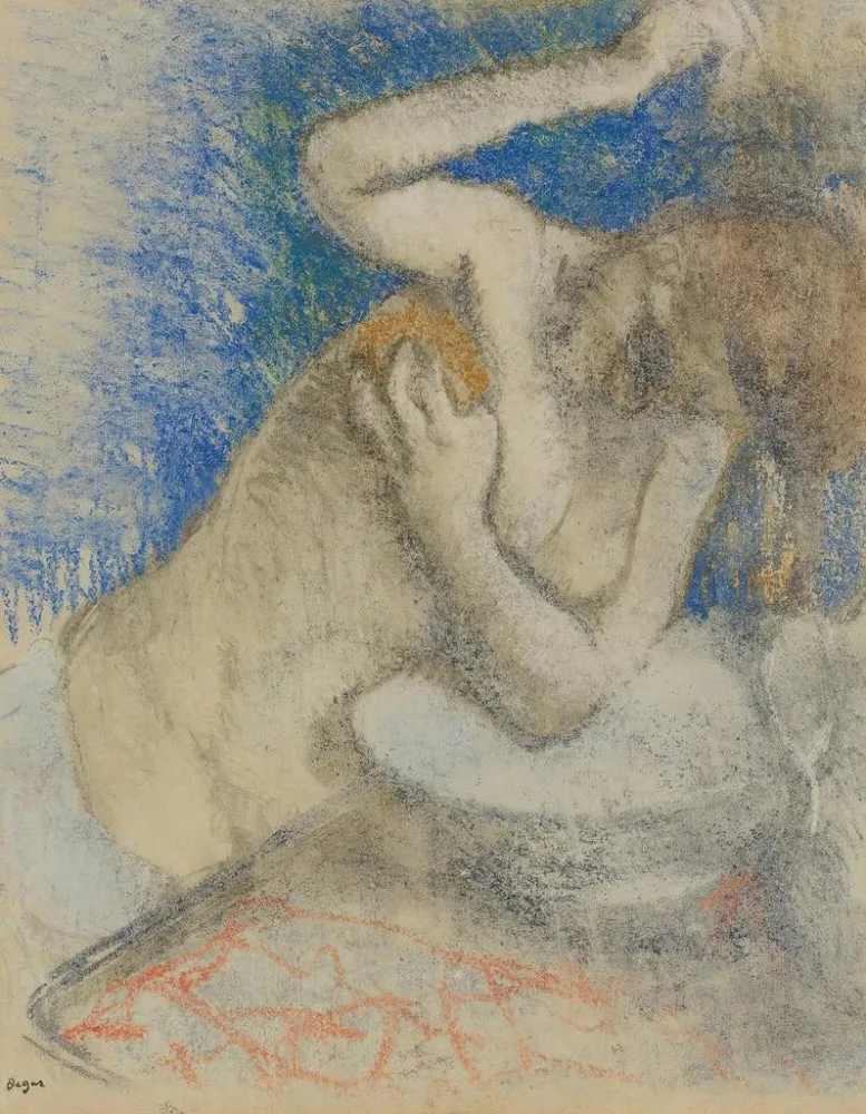 Naisten maalaus hänen pukeutumisessaan - Edgar Degas | Taidetuloste