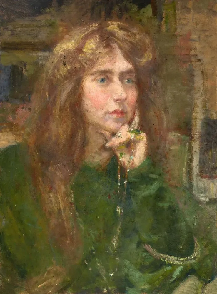 Natalie-maalaus ketjulla - Alice Pike Barney | Taidetuloste