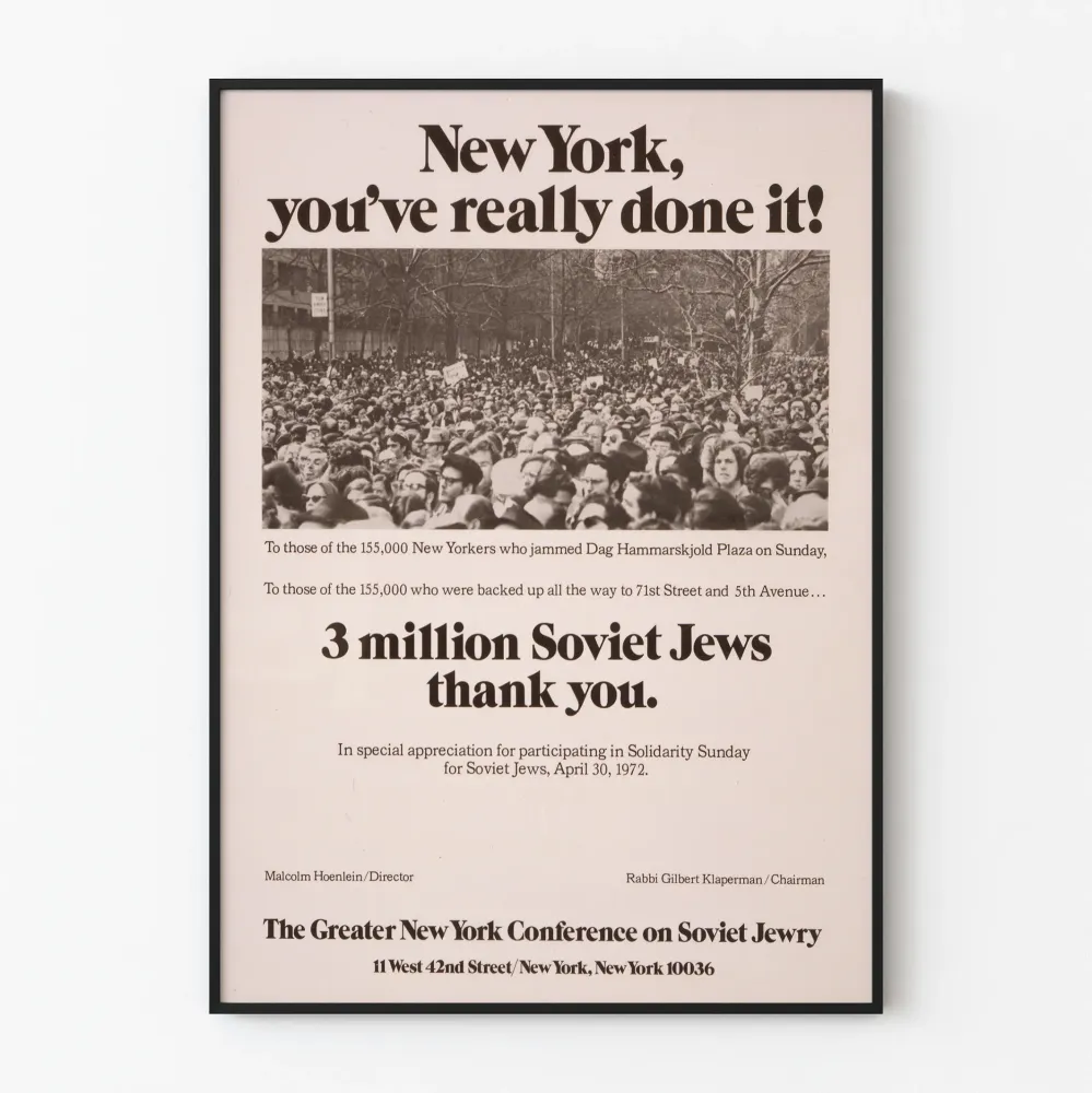 New Yorkin solidaarisuusjuliste neuvostoliittolaisille juutalaisille - 1972
