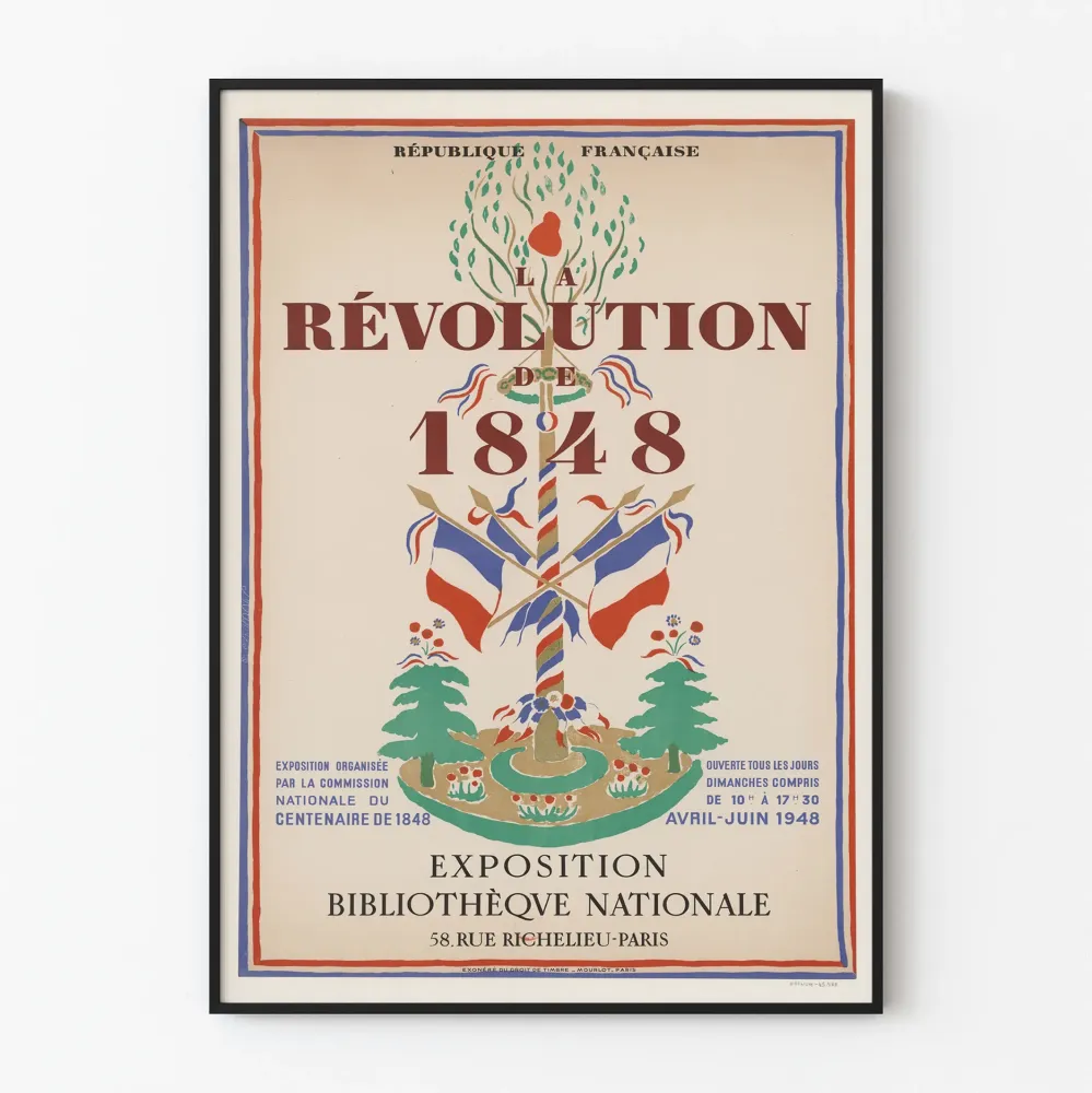 Näyttelyjuliste vuoden 1848 vallankumouksesta - Kansalliskirjasto Pariisi