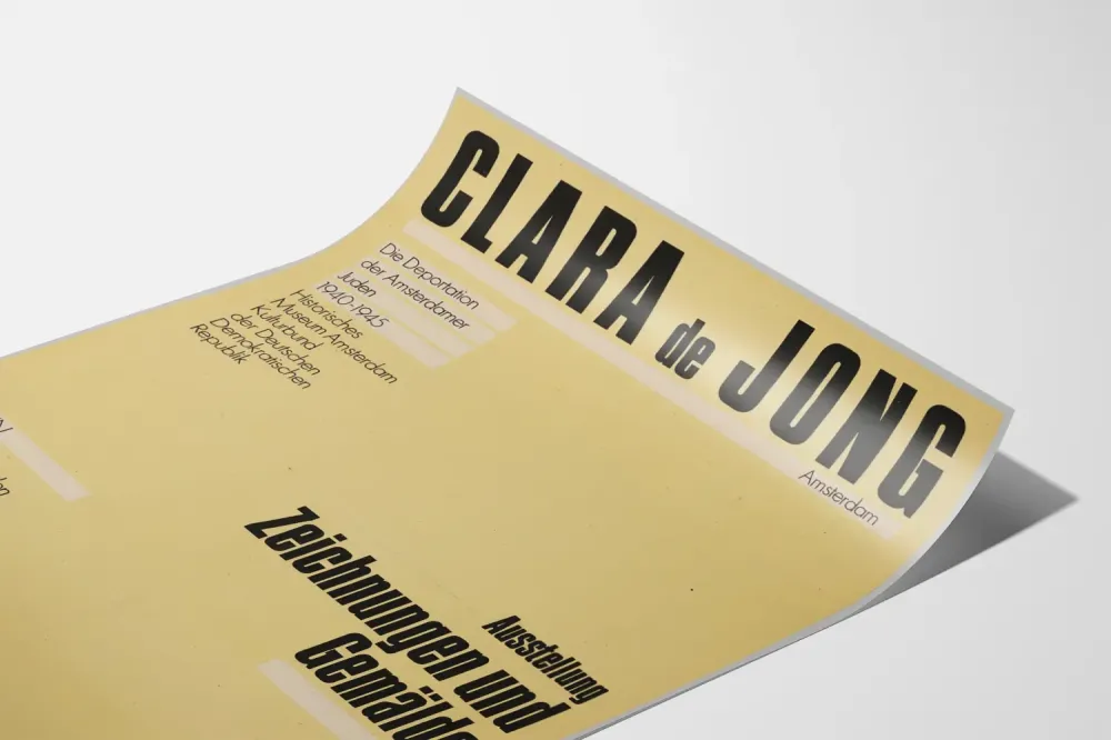 Näyttelyn juliste Clara de Jong 1988-1989