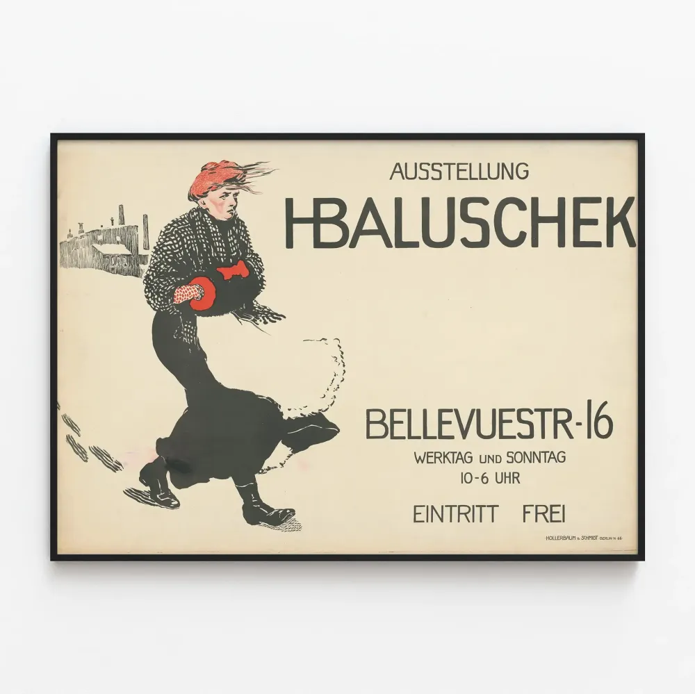 Näyttelyn juliste Hans Baluschek Bellevue Strasse 16 Berliini