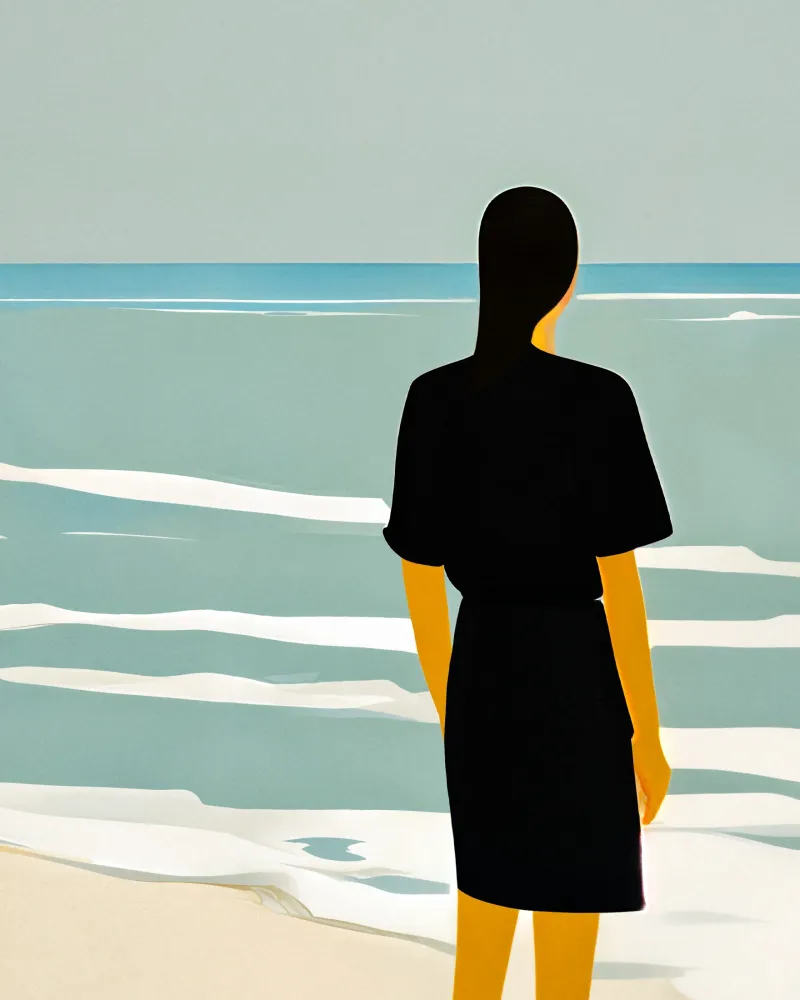 Erika rannalla - Taulu Oksana - Posterscape Creative Studio