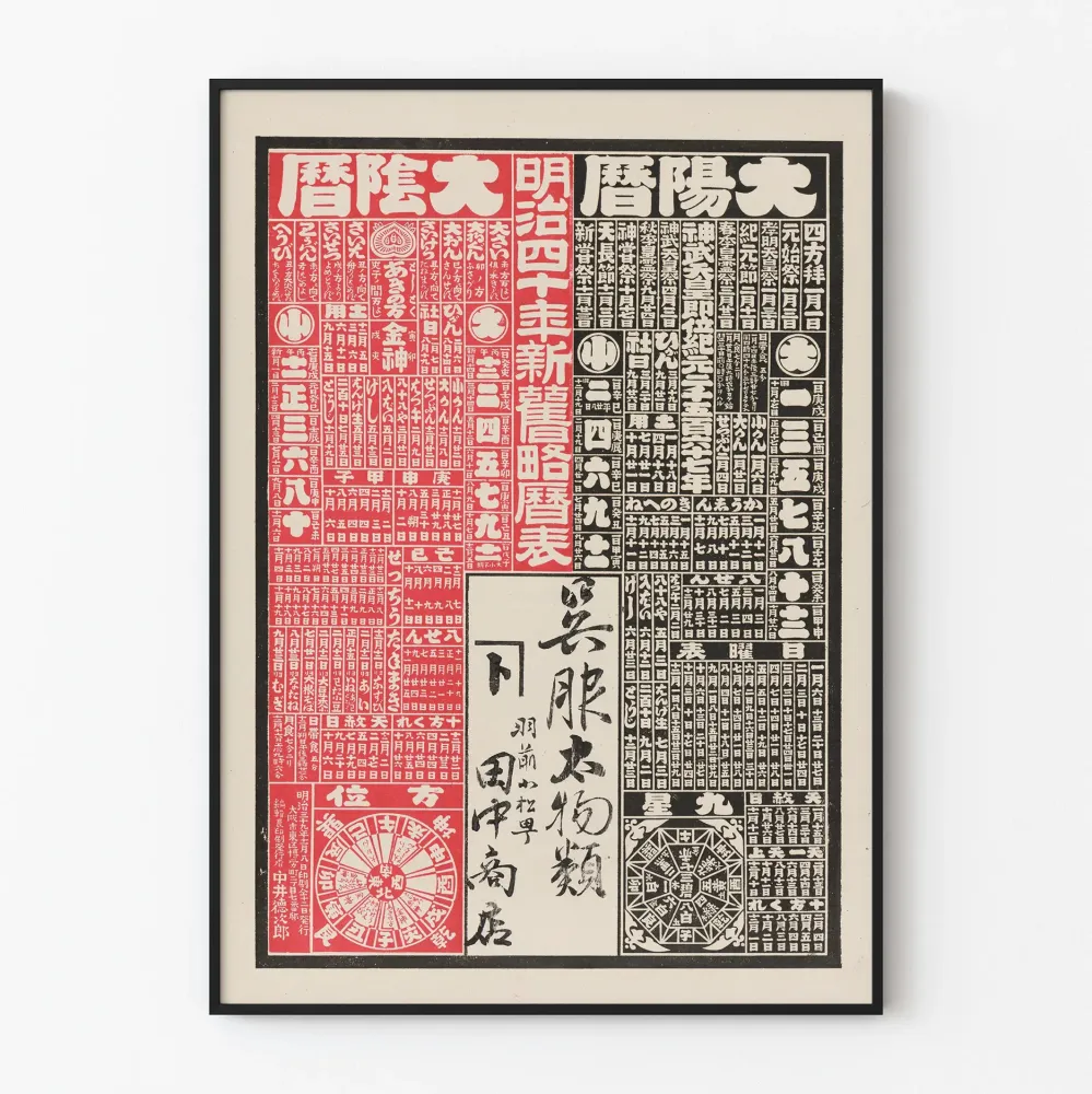 Perinteinen japanilainen kalenteri juliste Tanaka Shoten -kokoelma kimono