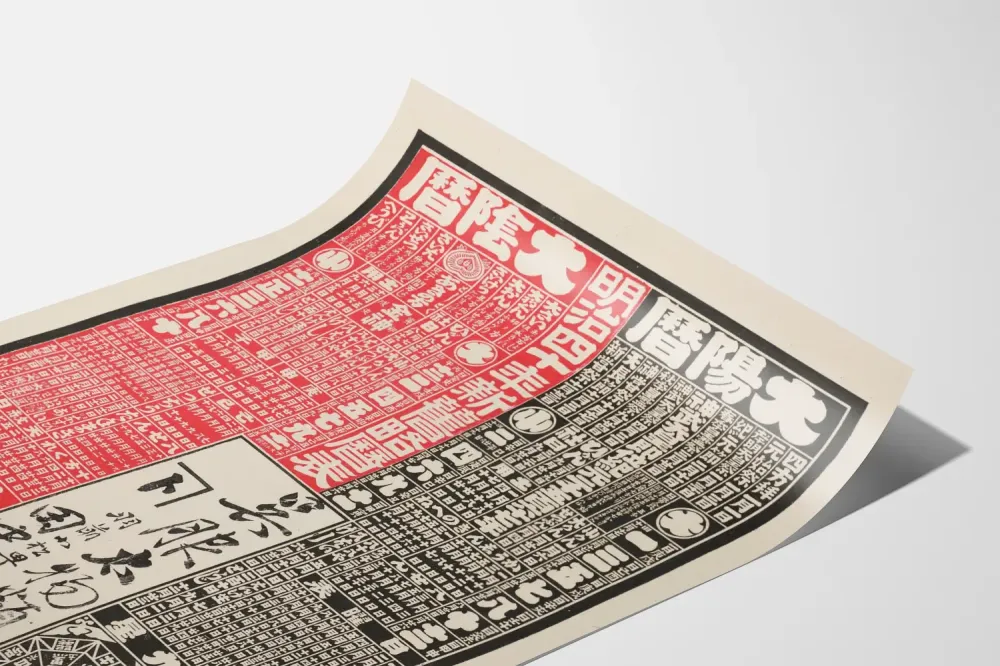 Perinteinen japanilainen kalenteri juliste Tanaka Shoten -kokoelma kimono