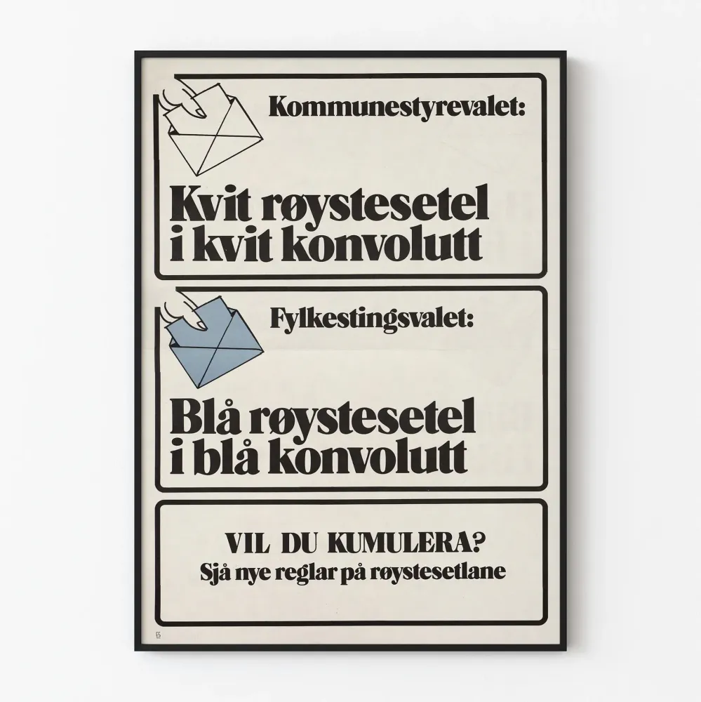 Pohjoismainen äänestysjuliste seinäkoristeluun