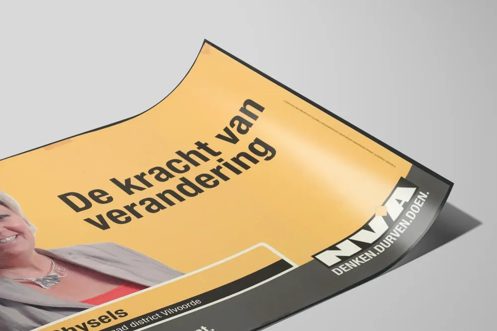 Poliittinen juliste 'De kracht van verandering' Lena Ghysels N-VA