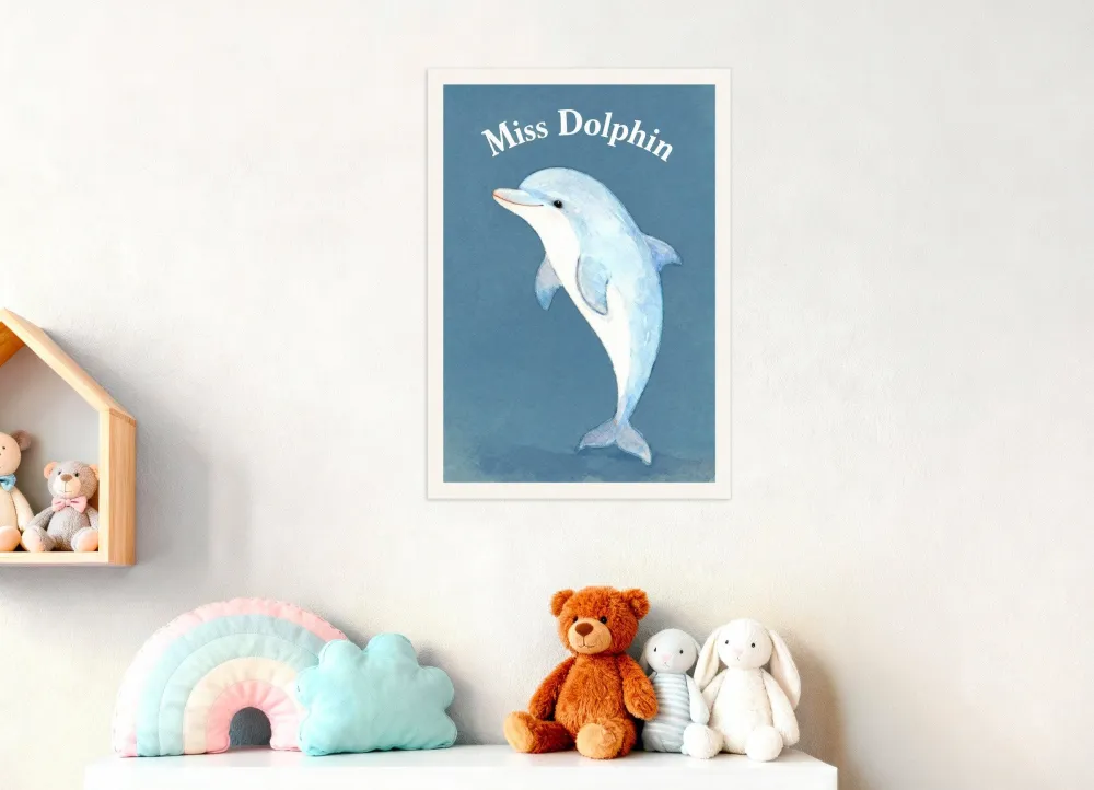 Lastenhuoneen delfiinijuliste – Leikkisä merielä Posterscape Creative Studio