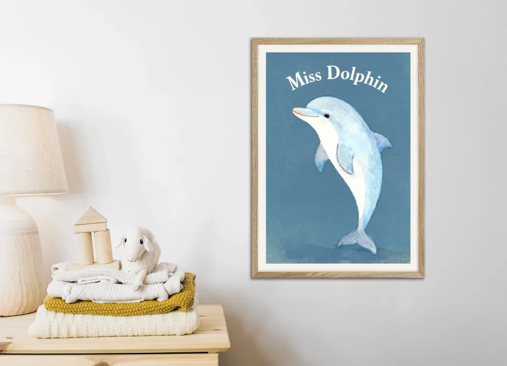 Lastenhuoneen delfiinijuliste – Leikkisä merielä Posterscape Creative Studio