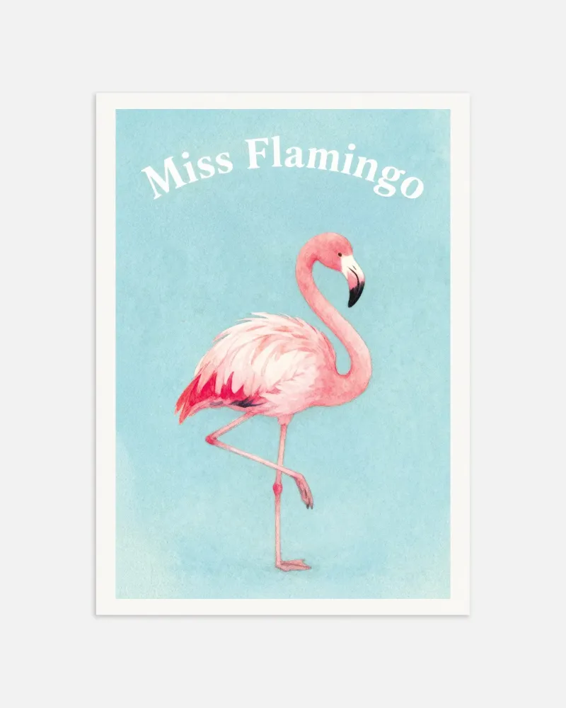 Lastenhuoneen flamingo Poster – Vesivärijuliste Posterscape Creative Studio