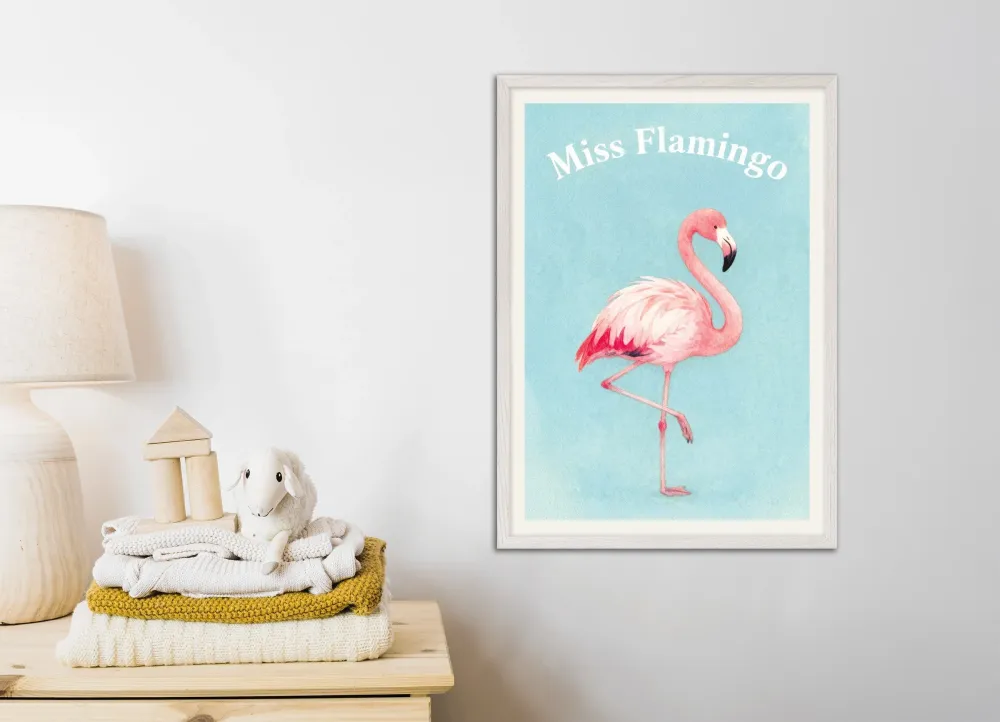 Lastenhuoneen flamingo Poster – Vesivärijuliste Posterscape Creative Studio