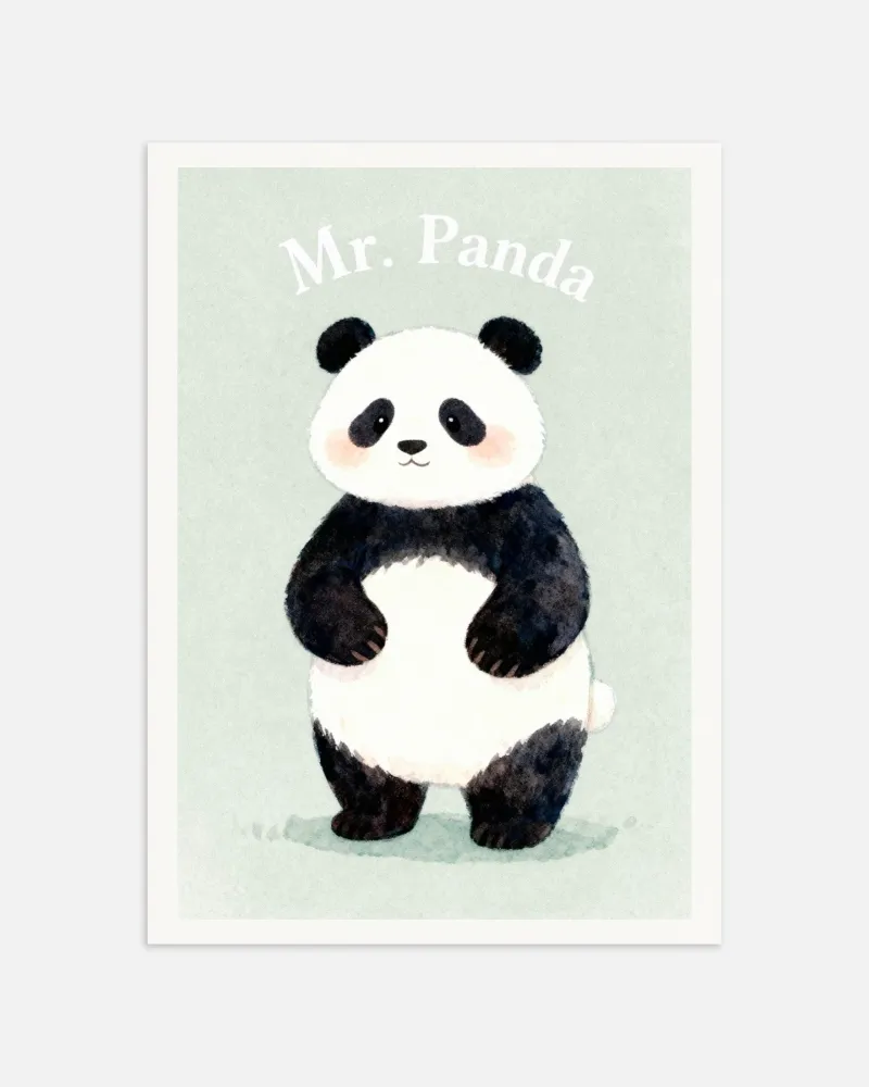 Lastenhuoneen panda-poster – Suloinen juliste Posterscape Creative Studio