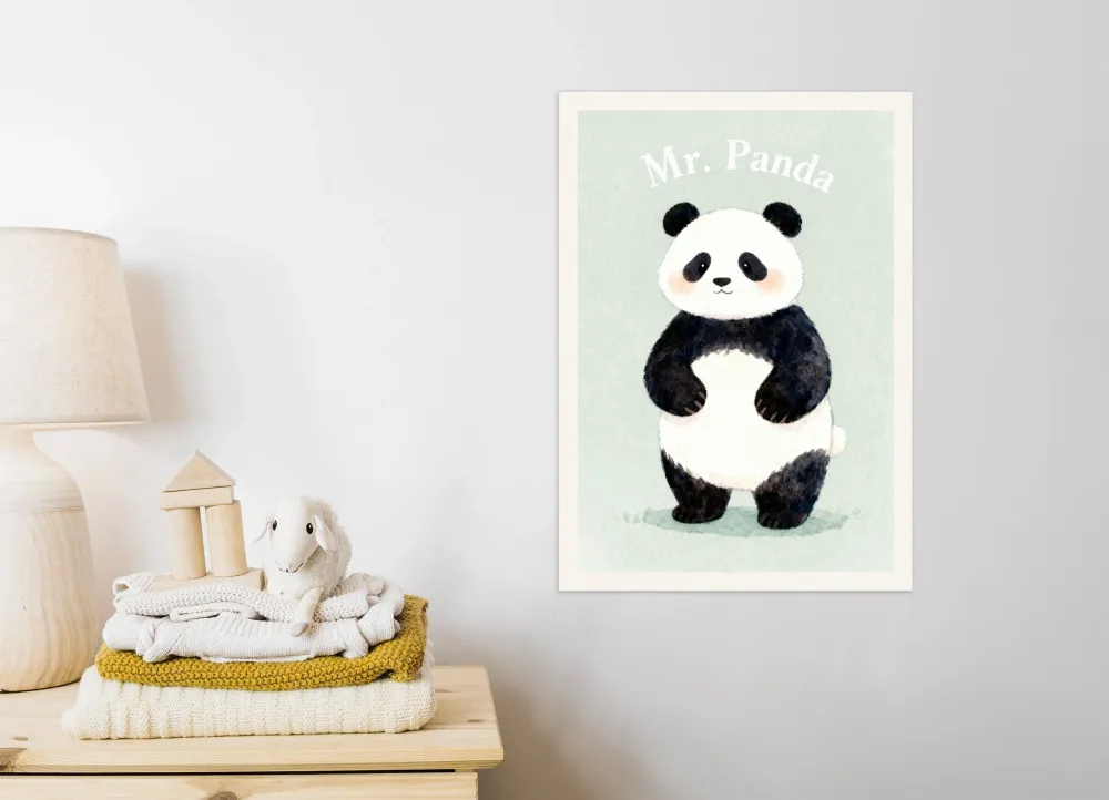 Lastenhuoneen panda-poster – Suloinen juliste Posterscape Creative Studio