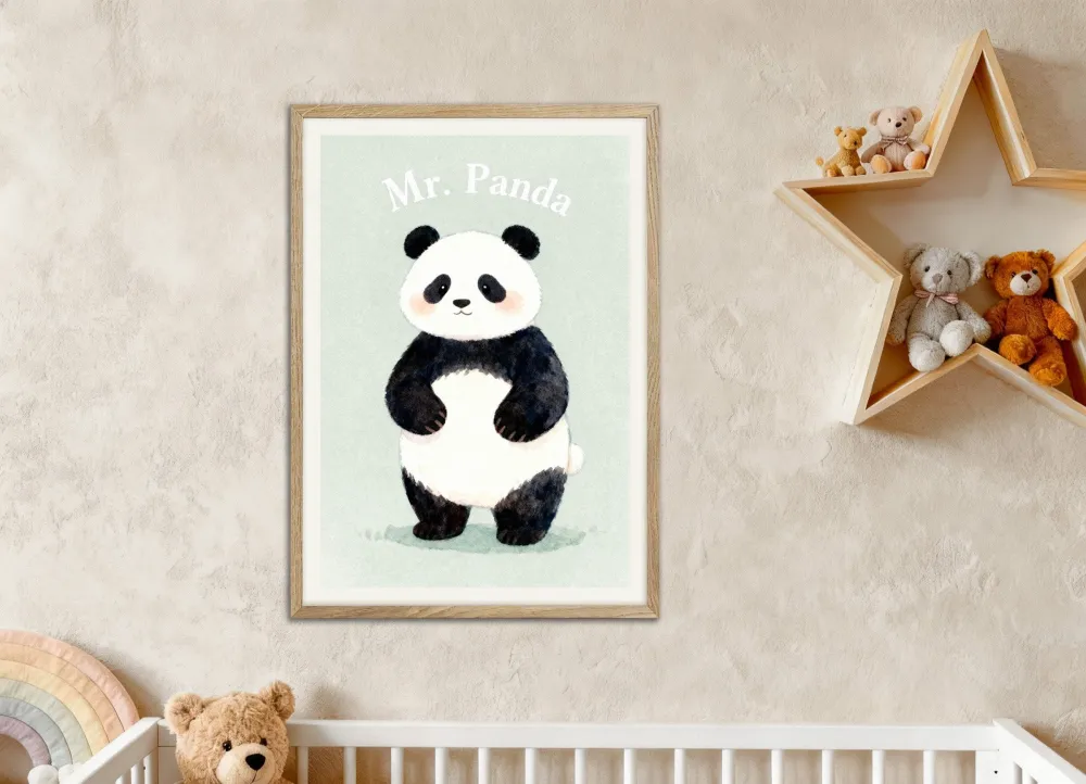 Lastenhuoneen panda-poster – Suloinen juliste Posterscape Creative Studio
