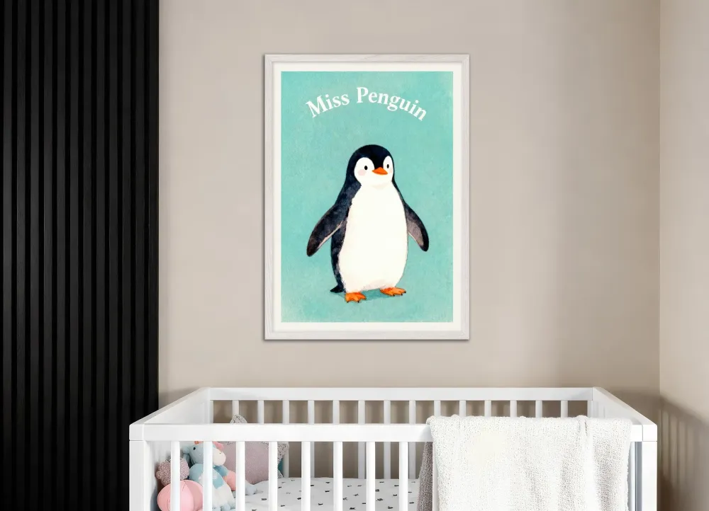 Lastenhuoneen pingviiniposter – Suloinen arktinen vesivärielä juliste Posterscape Creative Studio
