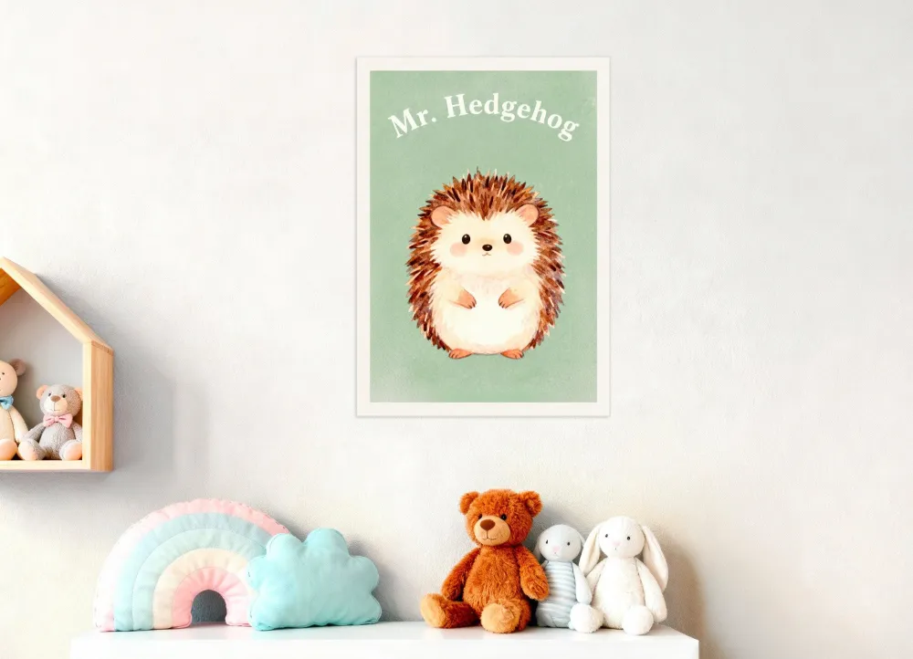 Lastenhuoneen siilijuliste – Suloinen piikikäs kaveri Posterscape Creative Studio