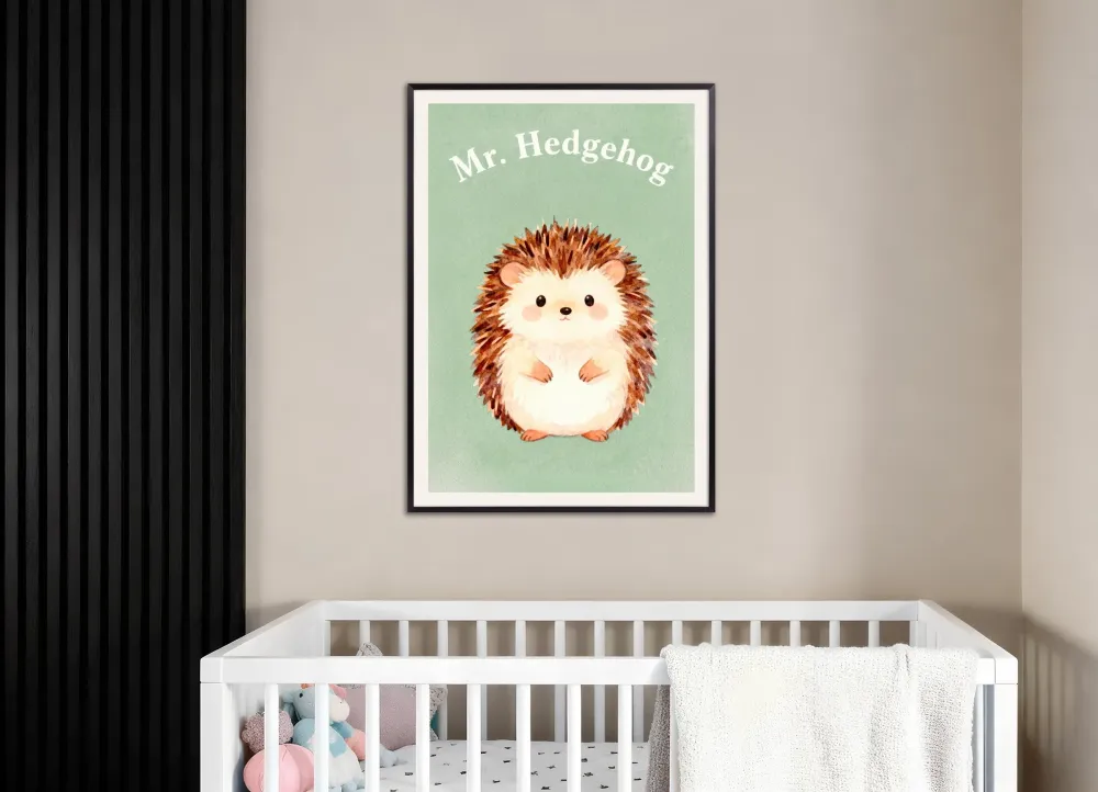 Lastenhuoneen siilijuliste – Suloinen piikikäs kaveri Posterscape Creative Studio