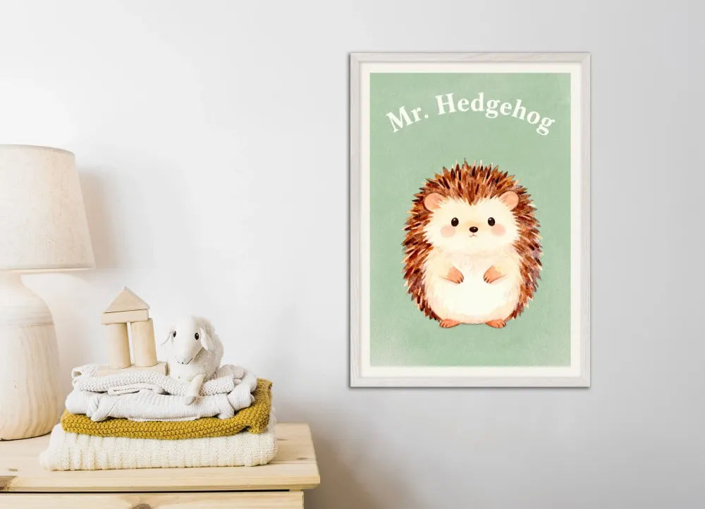 Lastenhuoneen siilijuliste – Suloinen piikikäs kaveri Posterscape Creative Studio