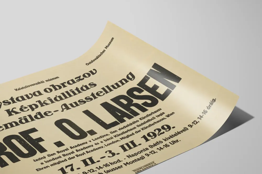 Professori O. Larsenin taidenäyttelyjuliste 1929