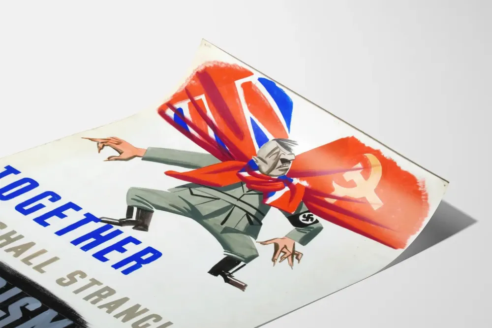 Propagandajuliste « Yhdessä tukaistaan Hitlerismi »