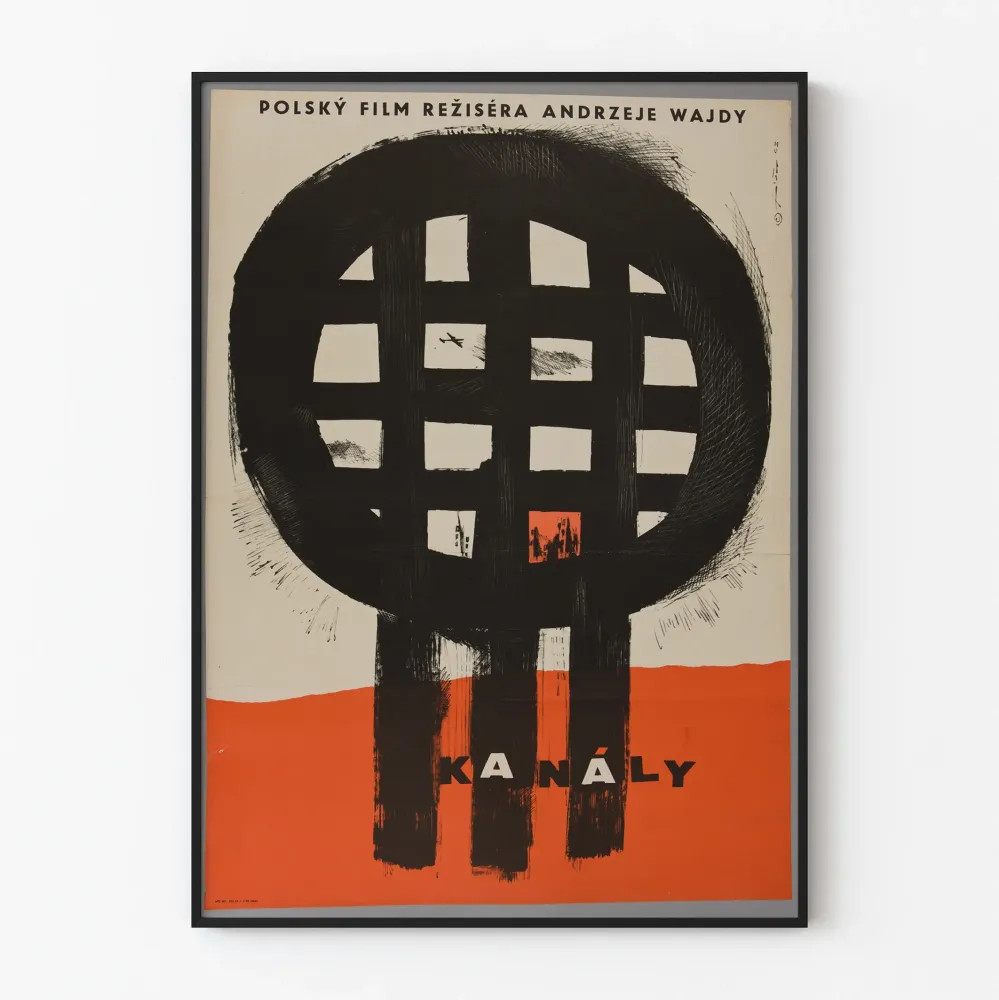 Puolalainen elokuvajuliste Kanály Andrzej Wajdalta