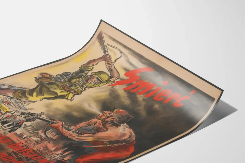 Puolalainen historiallinen propagandajuliste bolševikkeja vastaan