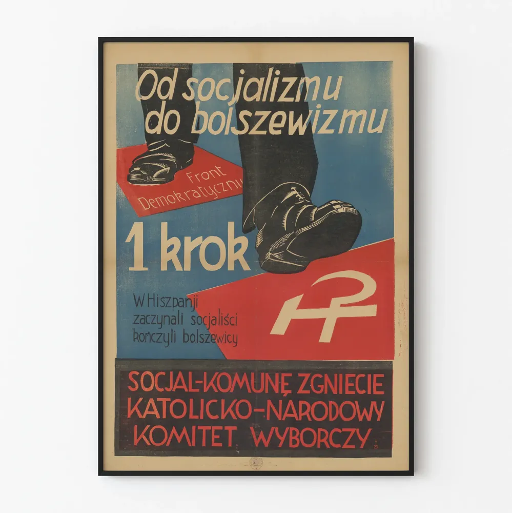 Puolalainen historiallinen propagandajuliste sosialismista bolševismiin