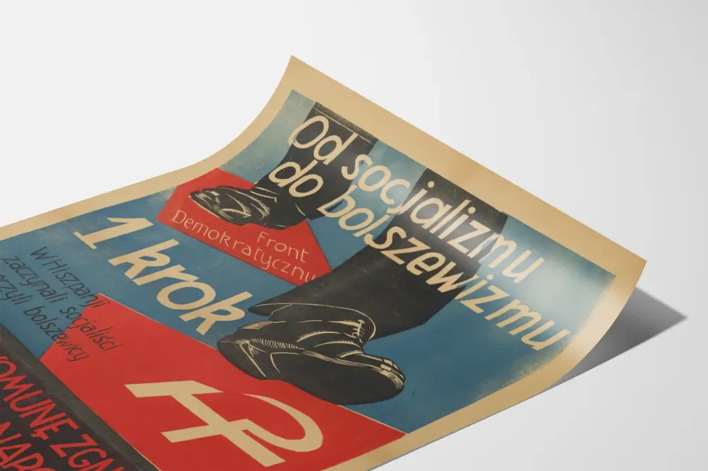 Puolalainen historiallinen propagandajuliste sosialismista bolševismiin