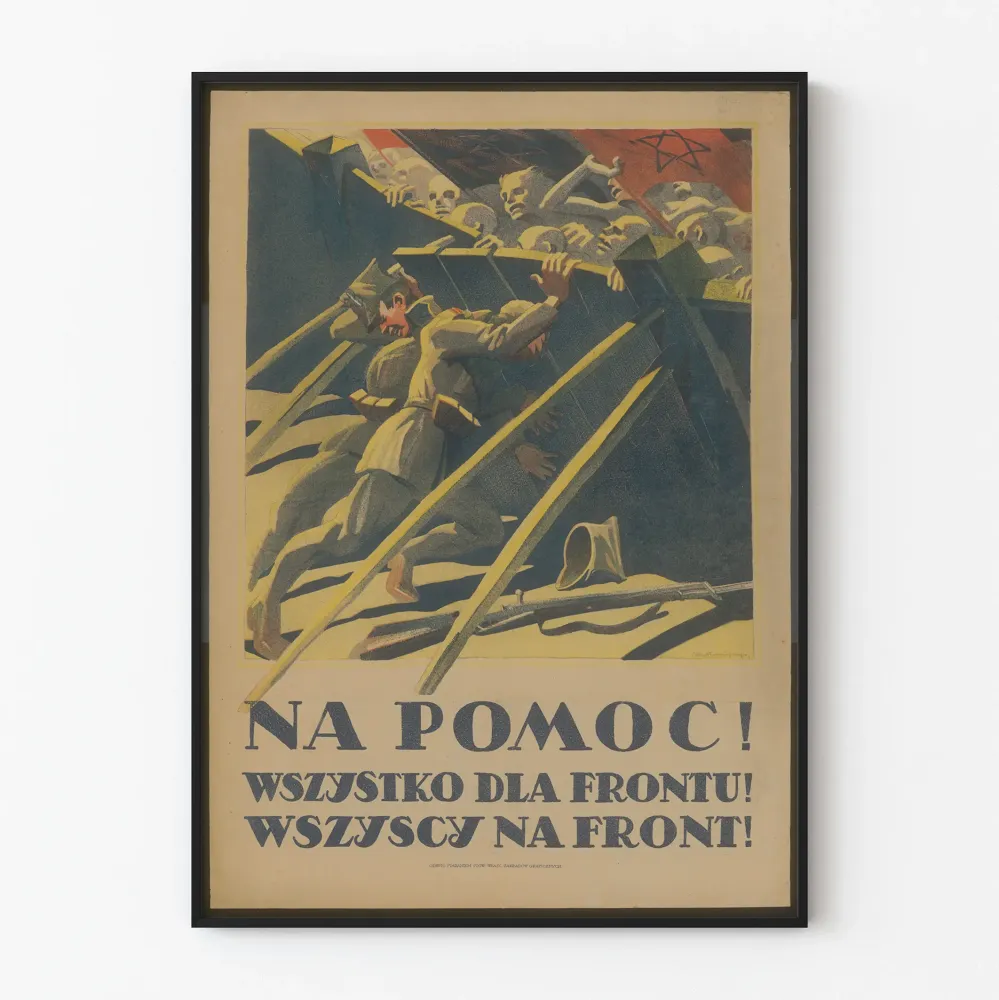 Puolalainen sotilaallinen propagandajuliste NA POMOC