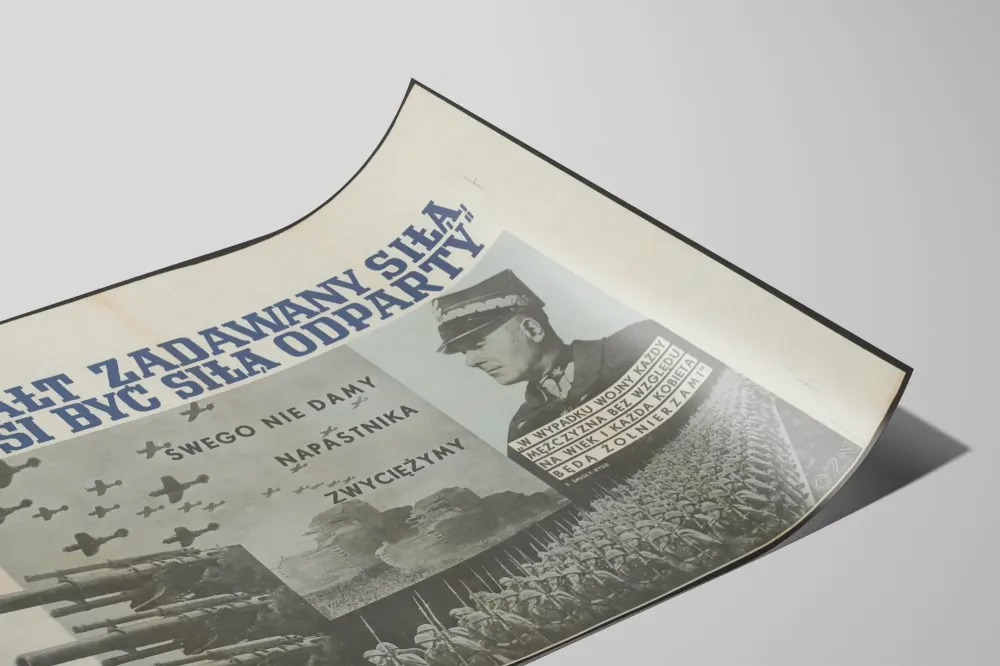 Puolalainen sotilaallinen propagandajuliste - Voima ja vastustus