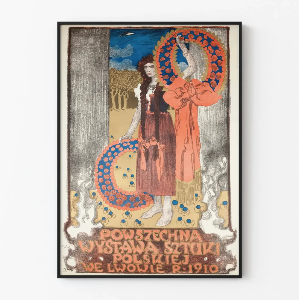 Puolan taidenäyttelyn juliste Lvivissä 1910 seinäkoristeluun
