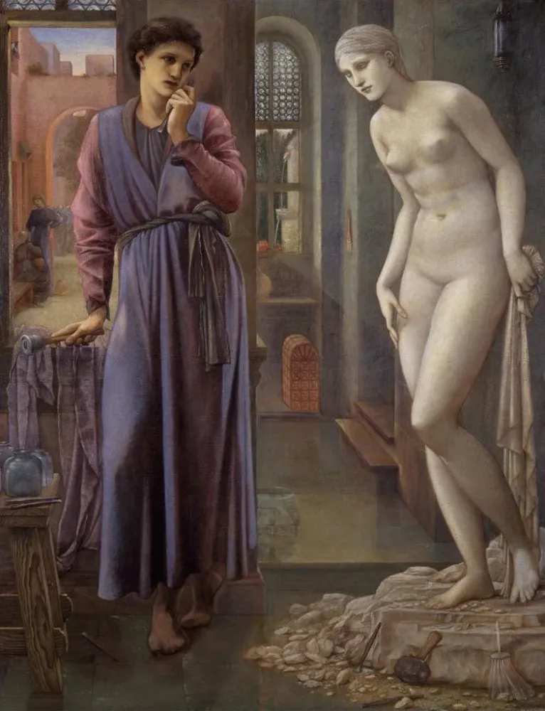 Pygmalion ja kuva, Käsi pidättäytyy - Sir Edward Coley Burne - Jones | Taidetuloste