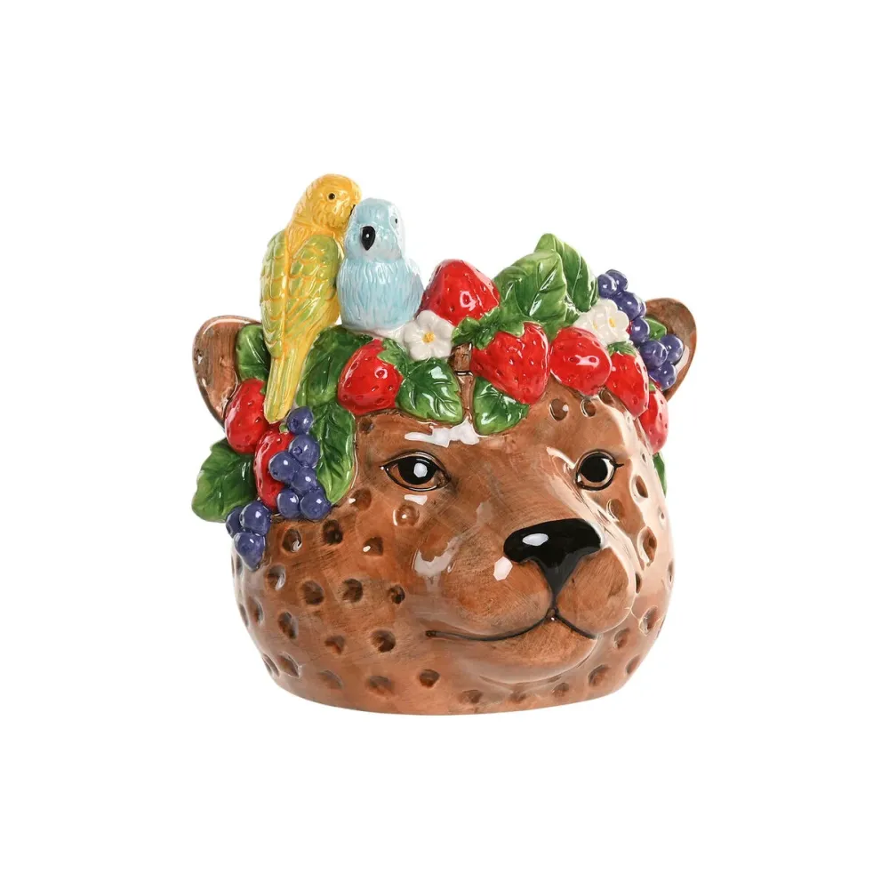 Pöytäkoriste Home ESPRIT Ruskea Trooppinen 25 X 23 X 23,5 CM