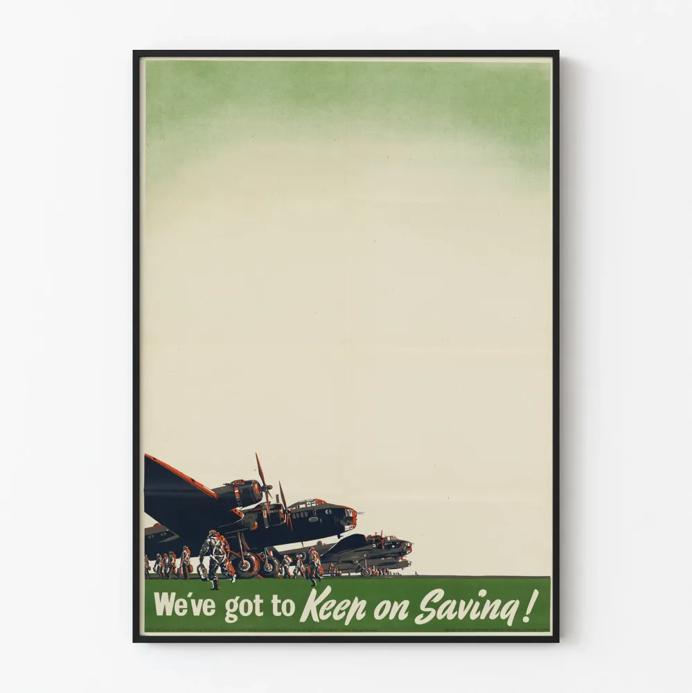 Retro armeijan juliste Meidän täytyy jatkaa säästämistä